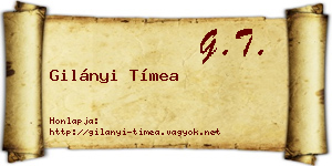 Gilányi Tímea névjegykártya